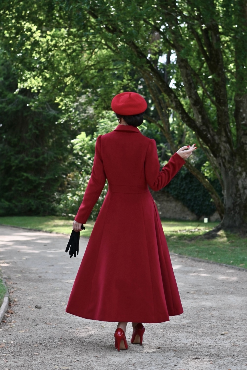 Seraphina Red Swing Coat in Extended Sizing